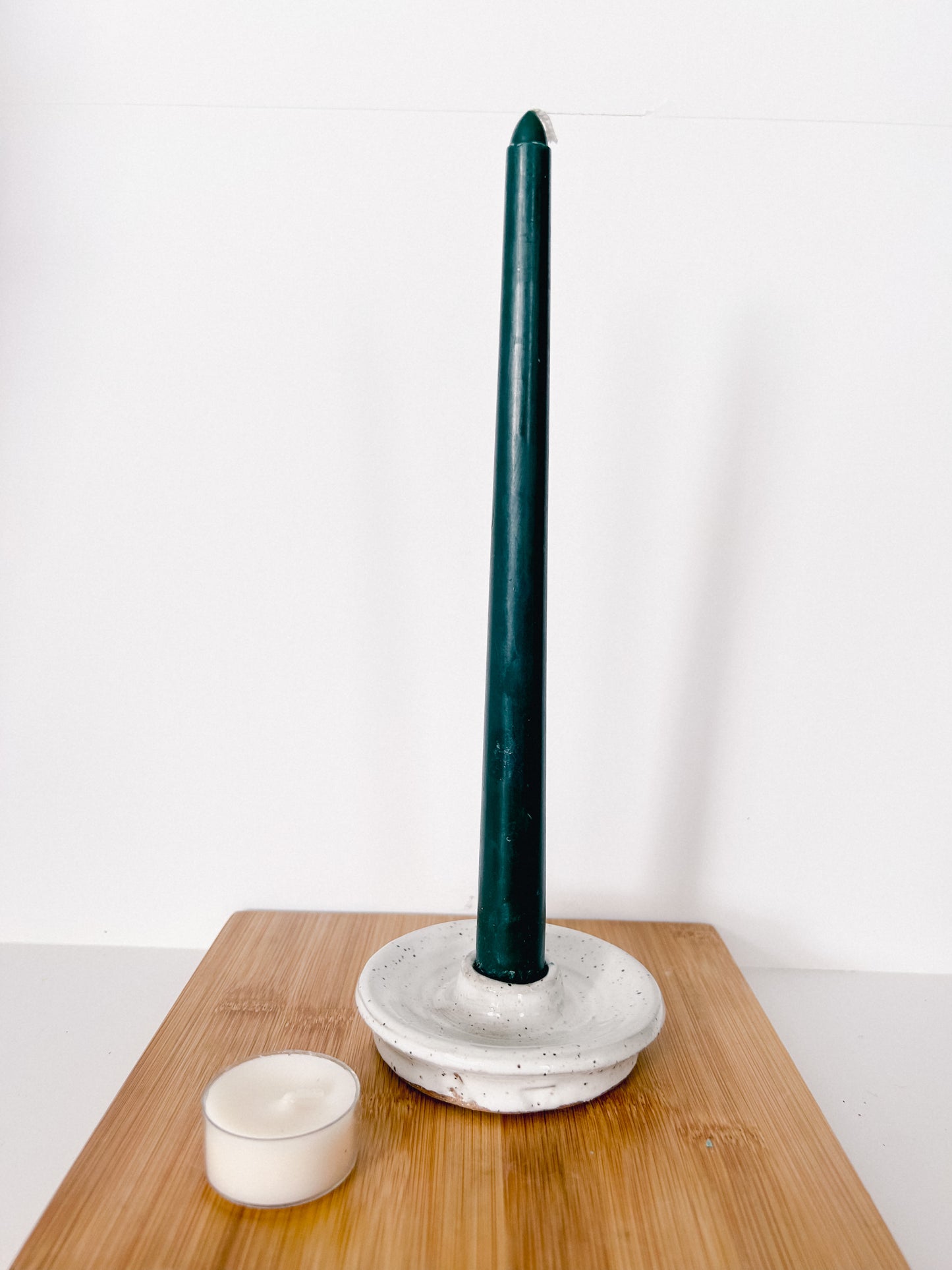 Flat Candle Holder with Candle