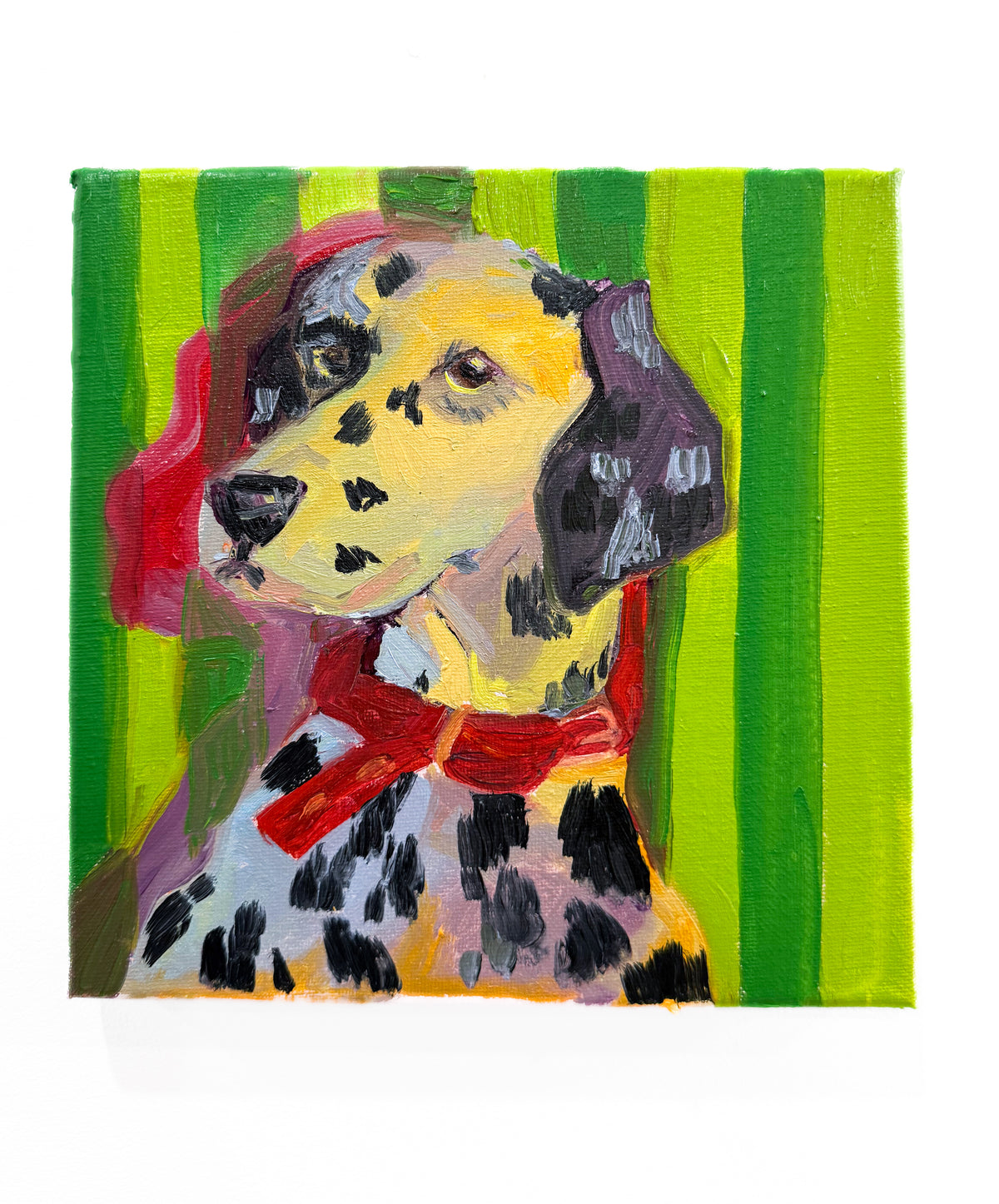 “The Dalmation” | Original Spotted Dog Oil Painting | Colorful Dalmatian Pet Portrait | Modern Expressive Wall Art Decor
