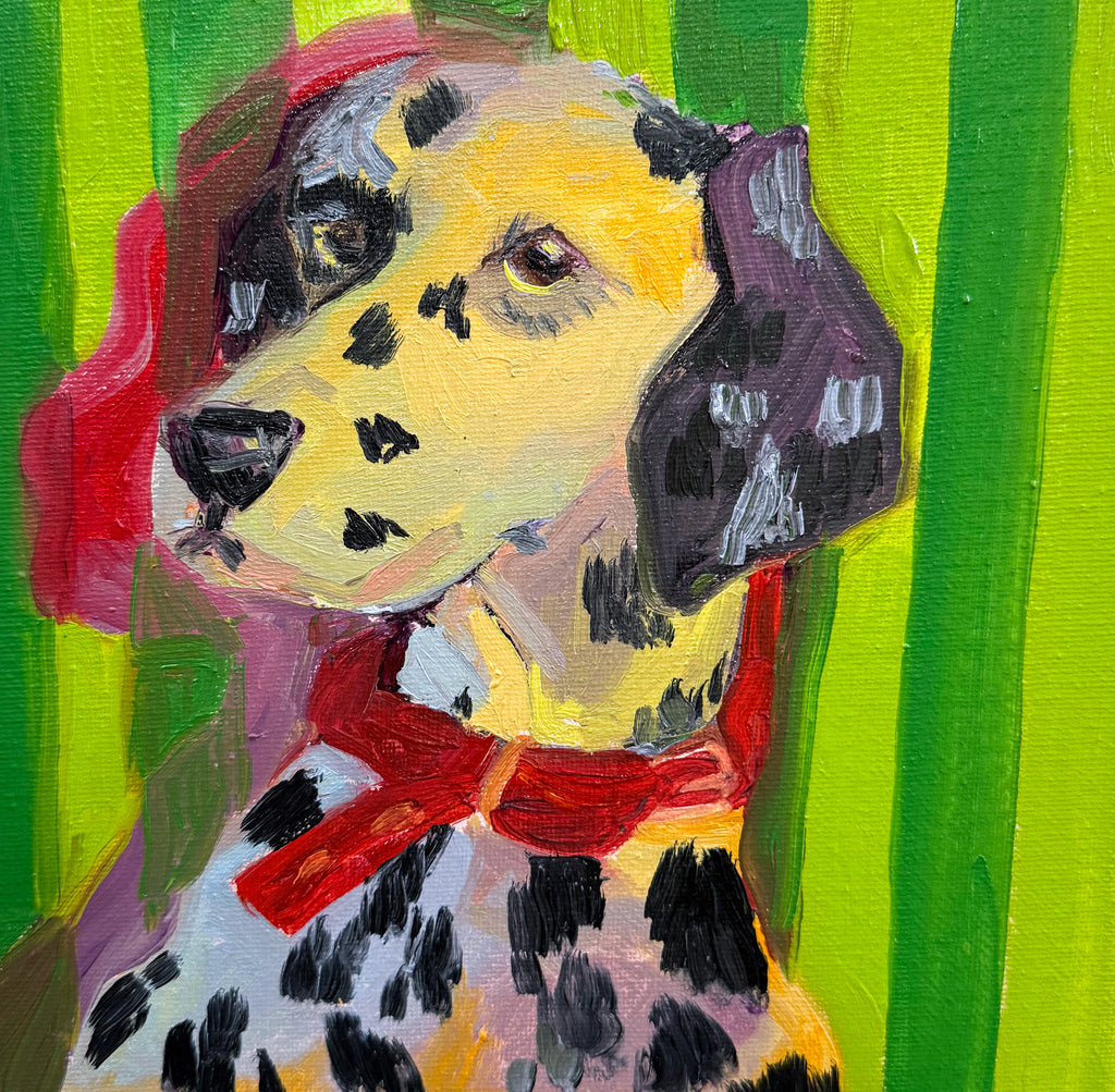 “The Dalmation” | Original Spotted Dog Oil Painting | Colorful Dalmatian Pet Portrait | Modern Expressive Wall Art Decor