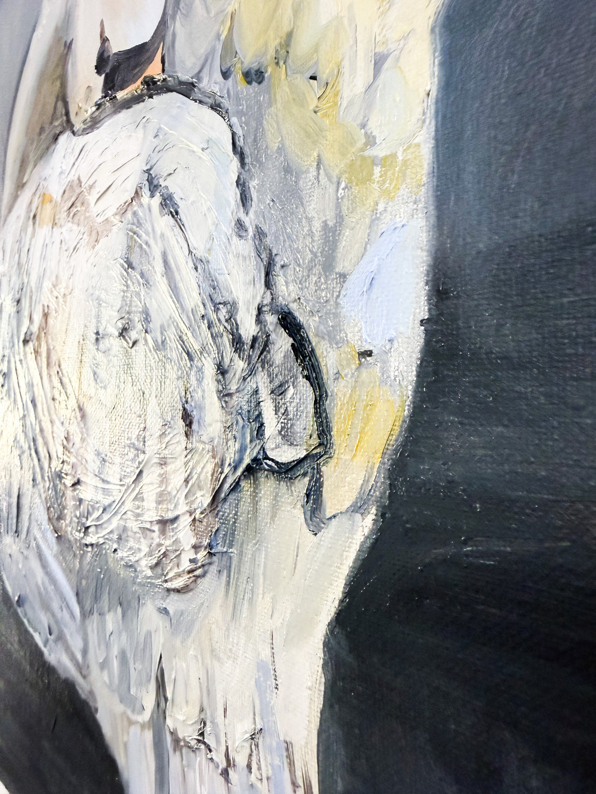 “Rest, Now” | Original Sleeping Swan Oil Painting | Textured Impasto Bird Wall Art | Elegant Moody Wildlife Canvas Decor