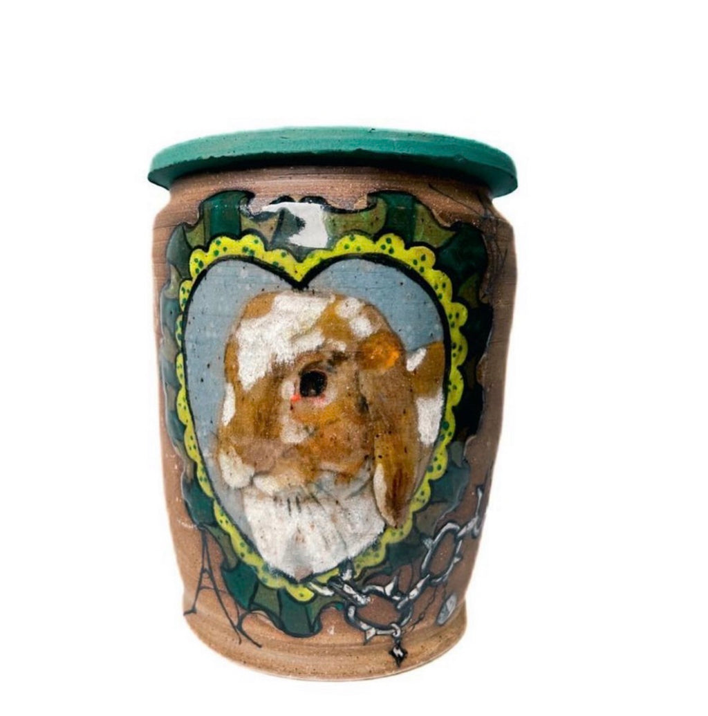 Custom Handmade Ceramic Jar with Lid | Hand-Painted Porcelain Vessel | Food Safe Cookie Jar & Memorial Keepsake