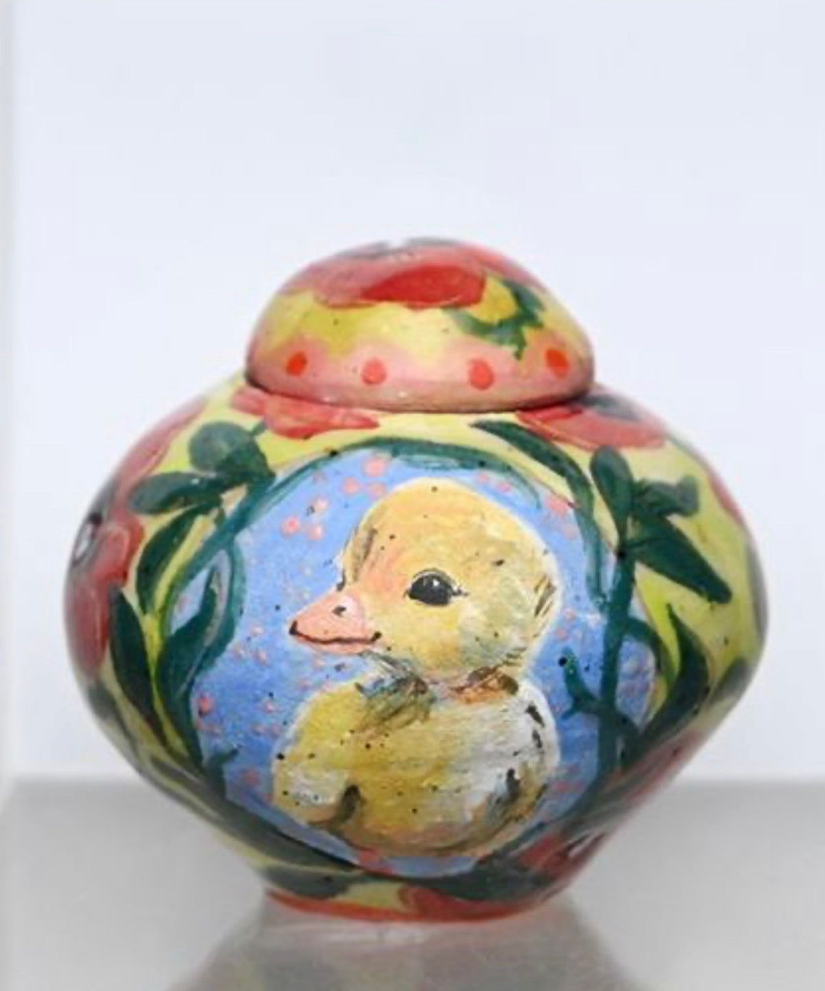 Custom Handmade Ceramic Jar with Lid | Hand-Painted Porcelain Vessel | Food Safe Cookie Jar & Memorial Keepsake
